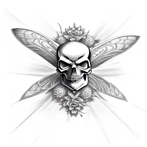 Skull Dark Devil Bee