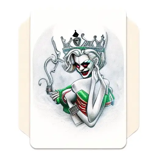 Feyonce As A Harley Queen With Cards Of Joker