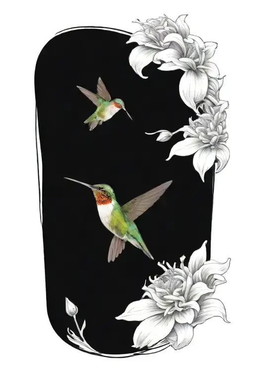 Hummingbird Flying From Dahlia Flower