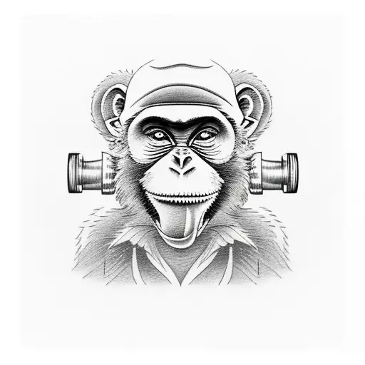 Monkey On A Skateboard Drinking A Beer