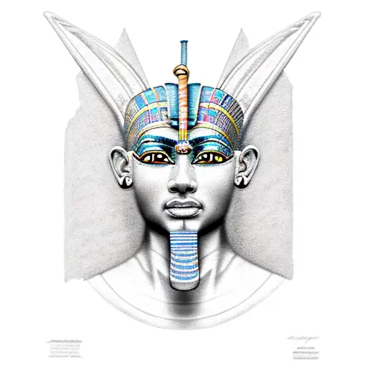 A Realistic Depiction Of An Ancient Egyptian Pharaoh With A Dark Aura