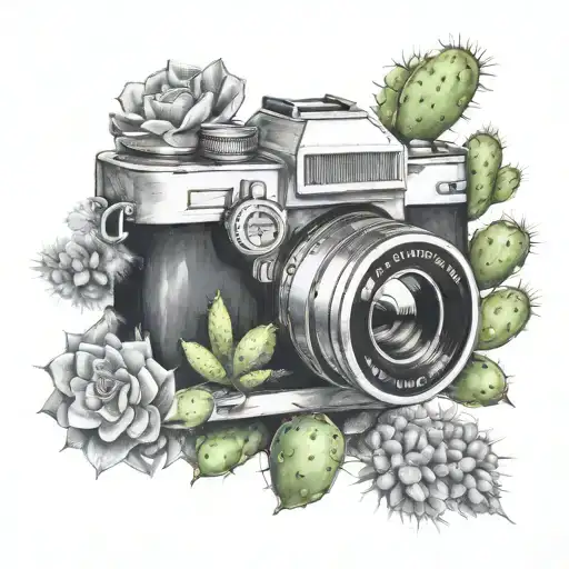 Looking Through A Camera Lens At A Cactus Surrounded By Smoke Rising