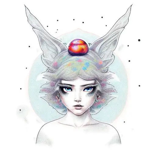 Thick Forest With Elmo Girl With White Eyes And Space Bun Hair