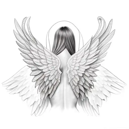 Female Back Angel Wings