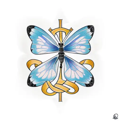 Christian Cross With Butterflies