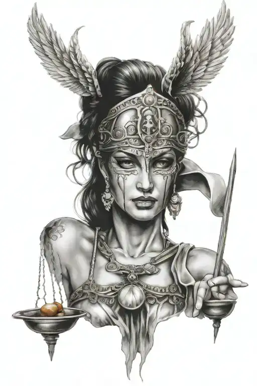 Themis Goddess Of Justice Blindfolded Warrior Women