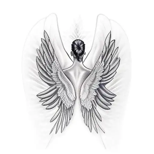 Female Back Angel Wings