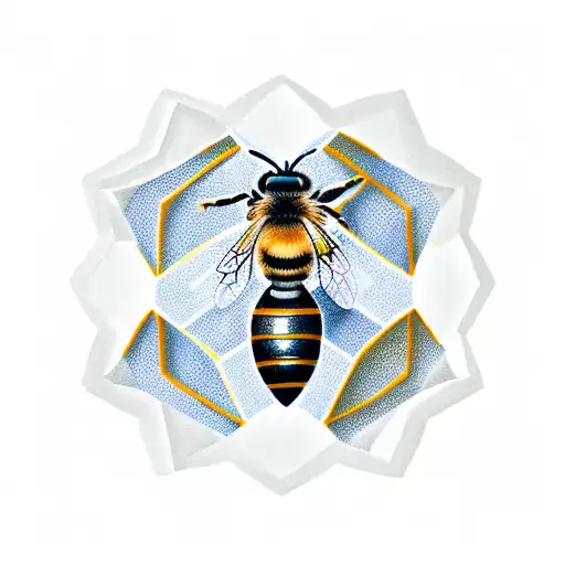 Bee With Hexagon
