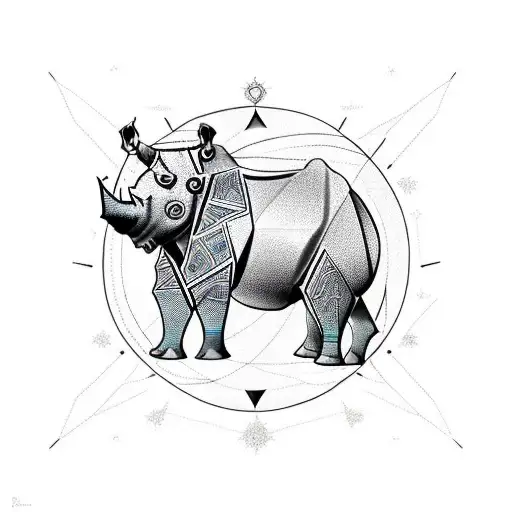 Mechanical Rhinoceros Constellation Symbolizing Strength And Resilience