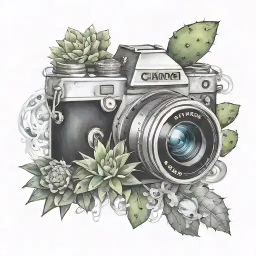 A Realistic Lens Surrounded By Swirling Smoke Rising To Form A Cactus