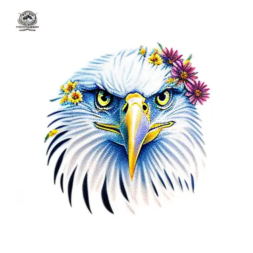 Eagle With Flowers For Arm