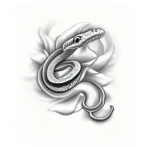 Snake Around Flowers