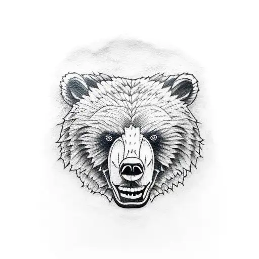 Angry Bear With Shading