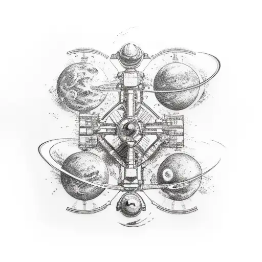 Space Station Connected To Astronaut