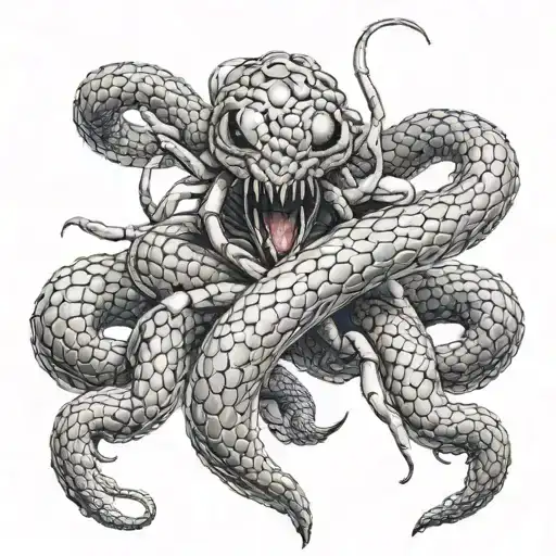 Snake Spider Hybrid Creature Combining Elements