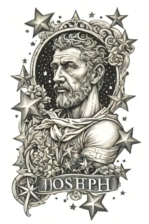 Name Joseph Surrounded By Stars Representing Love
