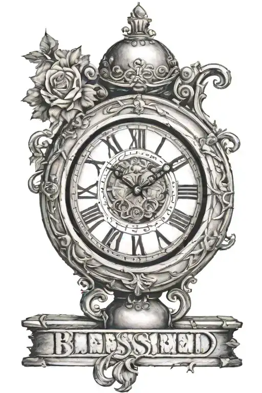 Roman Clock And The Word Blessed And The Year 2007