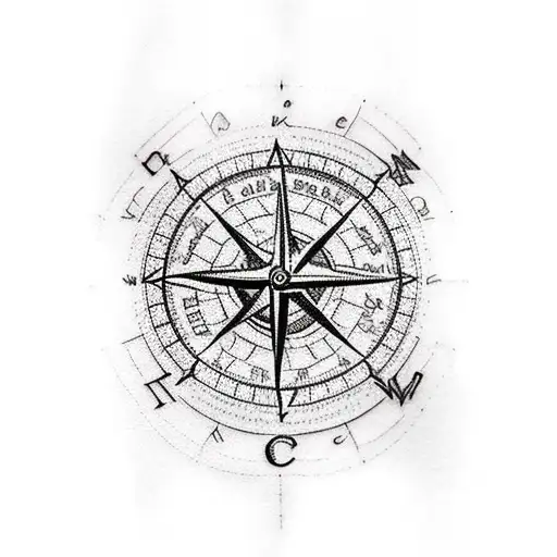 Bike And Mountain And Compass