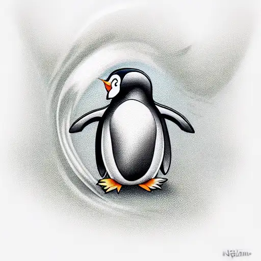 Well Detailed Cartoon Penguin