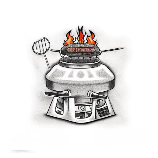 A Tattoo Of Hank Hill Grilling Texas Bbq