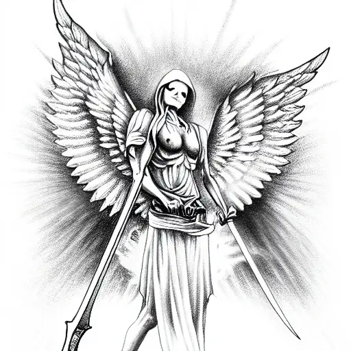 Angel Of Death With Sword