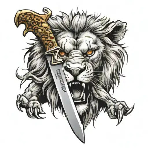 Knife With Fu Lion