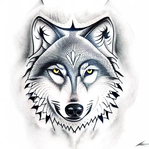 Wolf With Warrior And Lightining