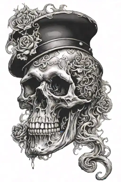 Black Scull With Smoke And Ash