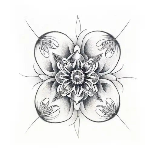 Skull Mandala Lily-flower