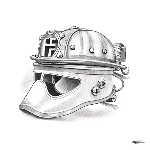 Firefighter Helmet In Flames