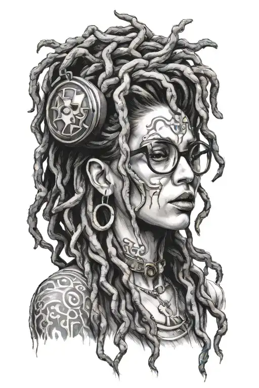 Medusa With Dreads & Glasses