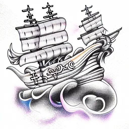 Pirateship With Rainbow