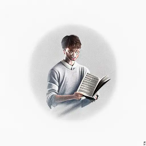 A Realistic Portrait Of Harry Potter Reading A Book On A Tropical Island