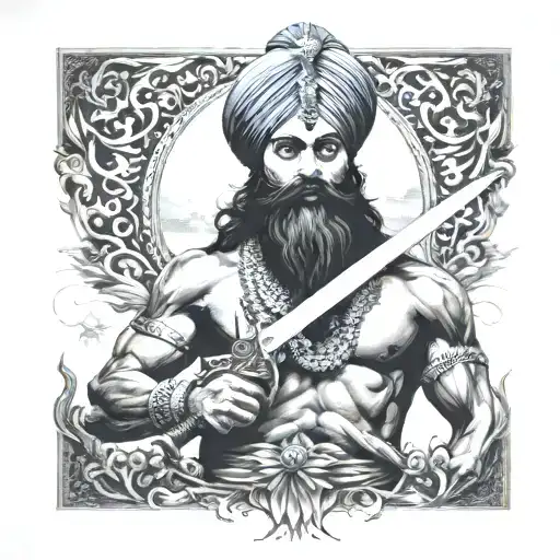 Sikhi Warrior Holding A Sword