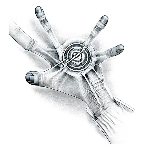 X-ray Hands With Radiation Symbol And Abstract Sleeve