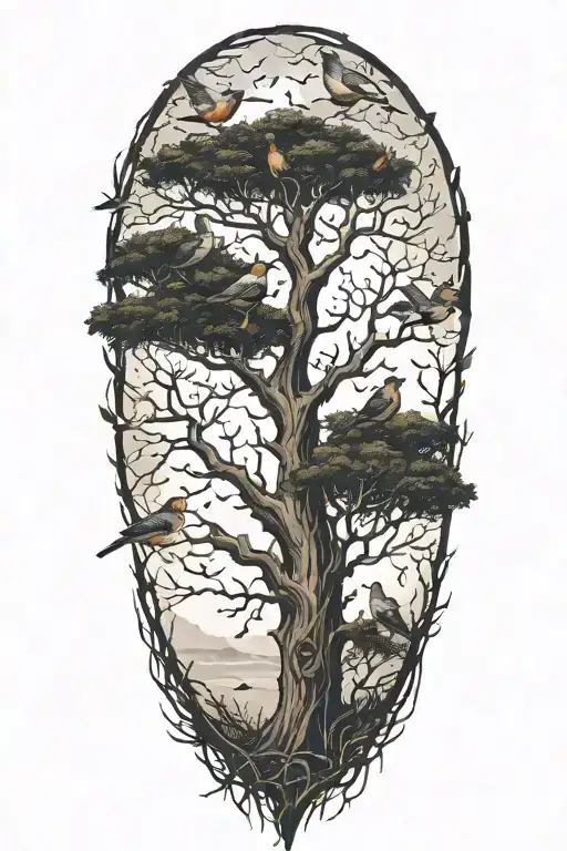 Tree With Birds In It