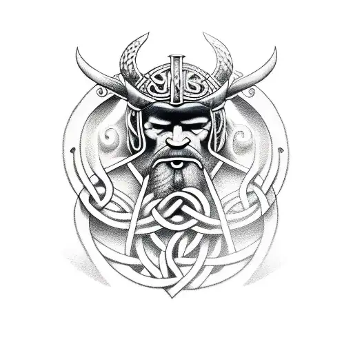 Viking With Norse Symbols