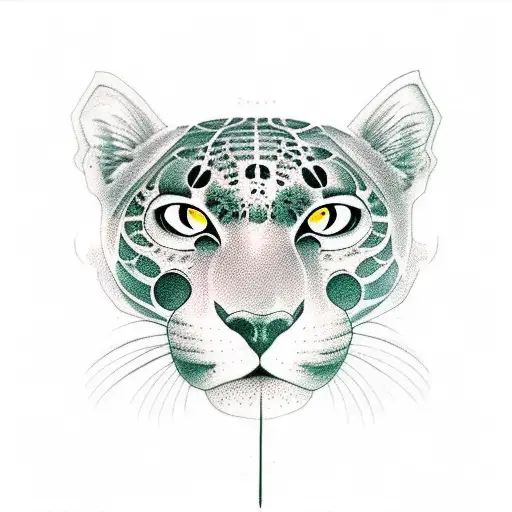 Panther With Lotus Flowers