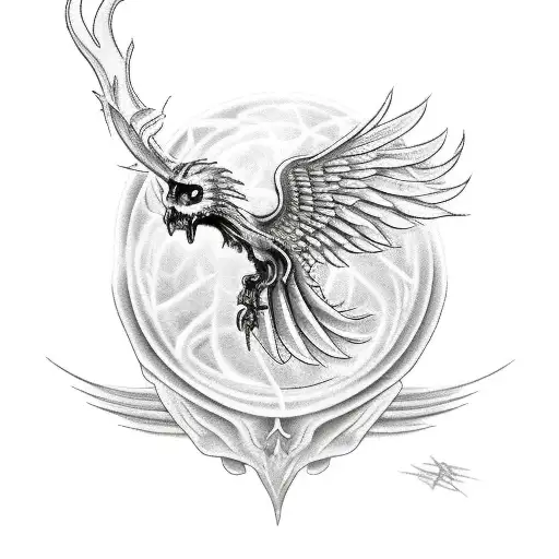 Phoenix With Skull
