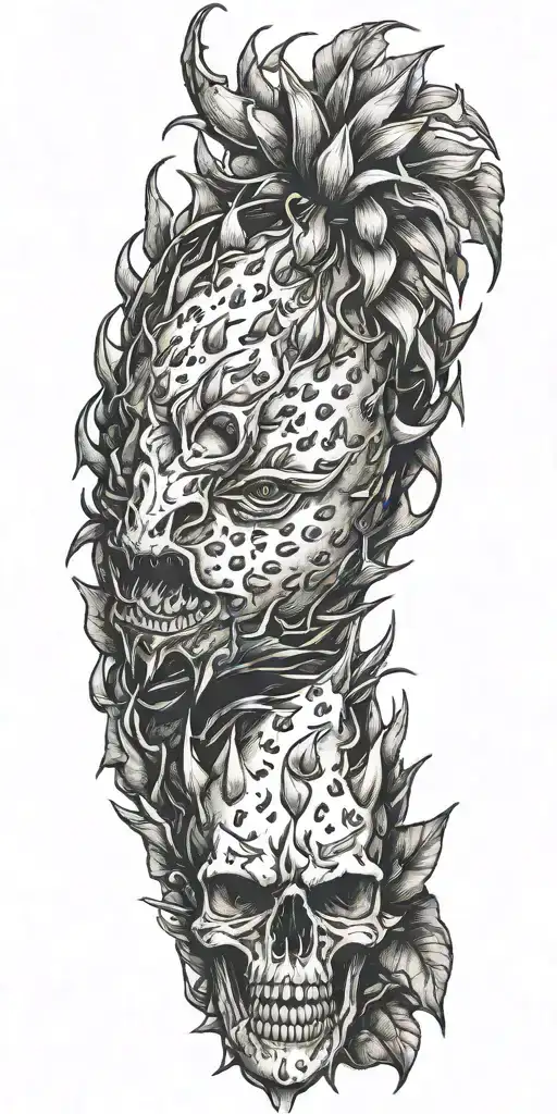 Dragonfruit Without Leaves And A Dragon Head And Plumeria