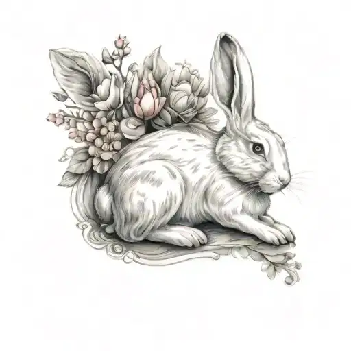 White Rabbit Sitting