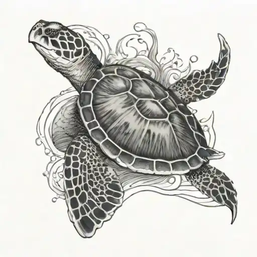 Sea Turtle And Stingray