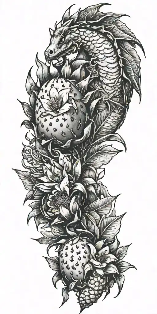 Dragonfruit Plant With Dragon Head And Plumeria