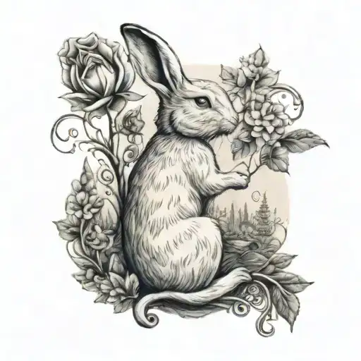 White Rabbit Sitting