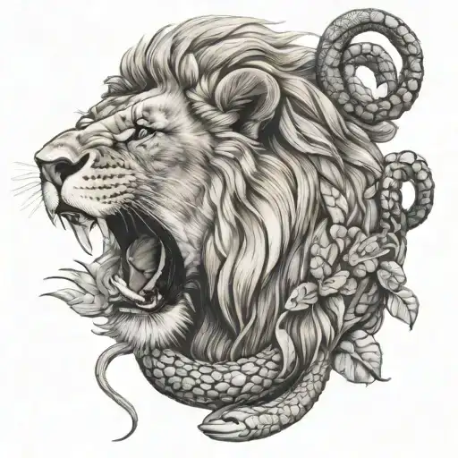 Lion And Rattlesnake