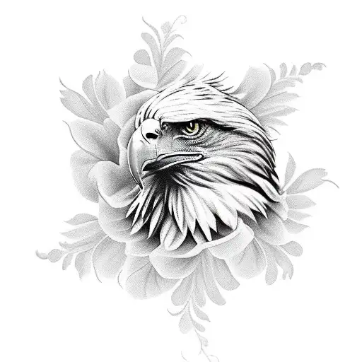 Eagle Carring A Hibiscus Flower