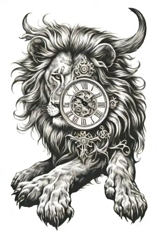Lion With Clock Face