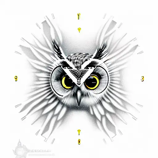 Create A Realistic Owl Perched On A Clock With Gears Exposed