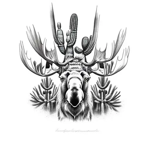Moose With Saguaro Cactus For Antlers