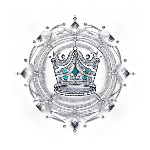 An Intricately Designed Crown With Hidden Symbols And Jewels